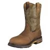 Men's Ariat 10" Workhog Pull-On Composite Toe Boots -Western Fashion-Ariat 0 650 ariat 10 workhog pull on composite toe aged bark army green