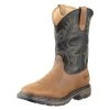 Men's Ariat 11" Workhog Wide Square Toe Steel Toe Waterproof Boots -Western Fashion-Ariat 0 650 ariat 11 workhog wide square toe steel toe waterproof aged bark black