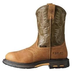 Men's Ariat 10" Workhog Pull-On Composite Toe Waterproof Boots 17 Men's Ariat 10" Workhog Pull-On Composite Toe Waterproof Boots -Western Fashion-Ariat 1 650 ariat 10 workhog pull on composite toe waterproof aged bark army green