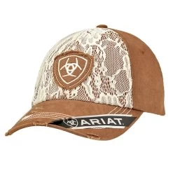 ARIAT WOMENS BALL CAP - LACED BROWN