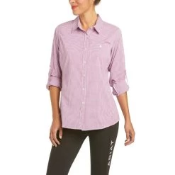 ARIAT WOMENS VENTTEK II STRIPE SHIRT-HYANCITH VIOLET CHECK