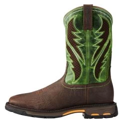 Men's Ariat 11" Workhog Wide Square Toe VentTek Composite Toe Boots -Western Fashion-Ariat 2 650 ariat 11 workhog wide square toe venttek composite toe bruin brown grass green