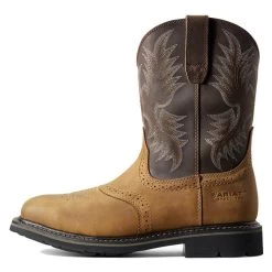 Men's Ariat 10" Sierra Wide Square Toe Steel Toe Boots 9 Men's Ariat 10" Sierra Wide Square Toe Steel Toe Boots -Western Fashion-Ariat 2 650 ariat sierra wide square toe steel toe aged bark