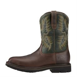 Men's Ariat Sierra Wide Square Toe Steel Toe Boots -Western Fashion-Ariat 2 650 ariat sierra wide square toe steel toe boots dark brown pine green
