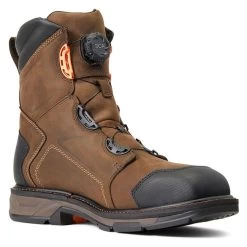 Men's Ariat 8" Workhog XT BOA Composite Toe Waterproof Boots -Western Fashion-Ariat 3 650 ariat 8 workhog xt boa composite toe waterproof boots chocolate brown