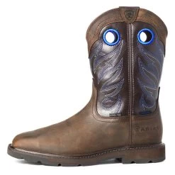 Men's Ariat Groundwork Wide Square Toe Waterproof Steel Toe Boots -Western Fashion-Ariat 3 650 ariat groundwork wide square toe waterproof steel toe boots brown after dark