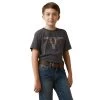 ARIAT BOYS BARBED WIRE STEER TEE - CHARCOAL -Western Fashion-Ariat 3ba452ebc5517f443b6213e5d9c03145