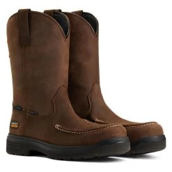 Men's Ariat Turbo Pull-On Composite Toe Waterproof Boots -Western Fashion-Ariat 4 650 ariat turbo pull on composite toe waterproof boots mocha