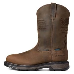 Men's Ariat WorkHog XT Patriot Waterproof Carbon Toe Boots -Western Fashion-Ariat 4 650 ariat workhog xt patriot waterproof carbon toe boots distressed brown