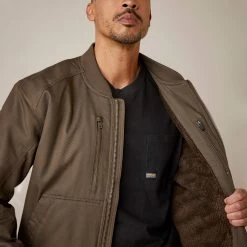 ARIAT MENS REBAR STRETCH CANVAS BOMBER JACKET -Western Fashion-Ariat 48300164e86fdf21798363f6991e87f0