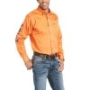 ARIAT MENS TEAM LOGO TWILL CLASSIC SHIRT MANDARIAN ORANGE -Western Fashion-Ariat 52c52fe7342d99600c9e5c9dacb79c64