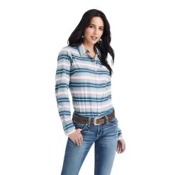 ARIAT WOMENS KIRBY STRETCH SHIRT - DOWNSTREAM