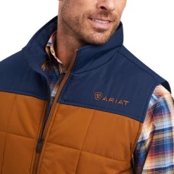 ARIAT CRIUS INSULATED VEST - CHESTNUT/NAVY -Western Fashion-Ariat 752e69b5276b8fa657b9d7f1b15379e2