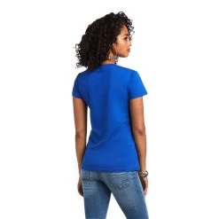 ARIAT WOMENS REAL LOGO SCRIPT TEE - MAZARINE BLUE -Western Fashion-Ariat 8a6d0d7e78eb7c49321b2f2c40bb368a