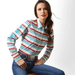 ARIAT WOMENS TEAM KIRBY STRETCH SHIRT - ROSA SERAPE