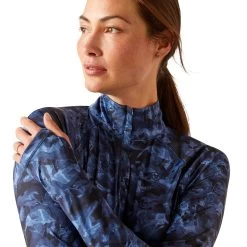 Ariat Lowell 2.0 1/4 Zip Baselayer -Western Fashion-Ariat AriatLowell2ZipBaselayerStormySkies2