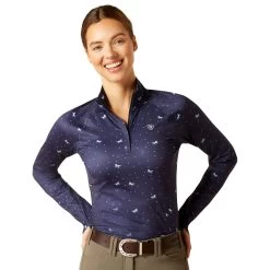 Ariat Lowell 2.0 1/4 Zip Baselayer -Western Fashion-Ariat AriatLowell2ZipBaselayersilverditsy1