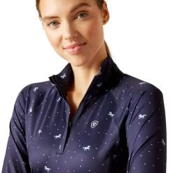 Ariat Lowell 2.0 1/4 Zip Baselayer -Western Fashion-Ariat AriatLowell2ZipBaselayersilverditsy3