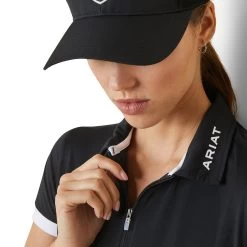 Ariat Womens Bandera 1/4 Zip Polo Shirt -Western Fashion-Ariat AriatWomensBanderaquarterZipPoloShirtblack2