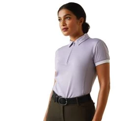 Ariat Womens Bandera 1/4 Zip Polo Shirt -Western Fashion-Ariat AriatWomensBanderaquarterZipPoloShirtheirloomlilac1