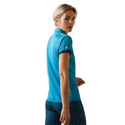 Ariat Womens Bandera 1/4 Zip Polo Shirt -Western Fashion-Ariat AriatWomensBanderaquarterZipPoloShirtmosaicblue2