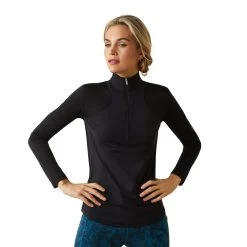 Ariat Womens Breathe 1/4 Zip Baselayer Top -Western Fashion-Ariat AriatWomensBreathequarterZipBaselayerTopblack1