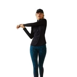 Ariat Womens Breathe 1/4 Zip Baselayer Top -Western Fashion-Ariat AriatWomensBreathequarterZipBaselayerTopblack3