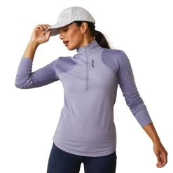 Ariat Womens Breathe 1/4 Zip Baselayer Top -Western Fashion-Ariat AriatWomensBreathequarterZipBaselayerTopduskygranite1