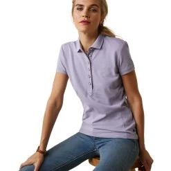 Ariat Womens Prix 2.0 Polo Shirt -Western Fashion-Ariat AriatWomensPrix2.0PoloShirtheirloomlilac1