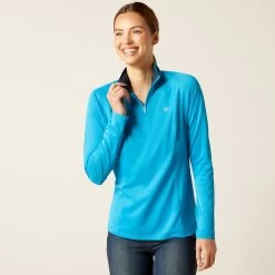 Ariat Womens Sunstopper 2.0 1/4 Zip Top -Western Fashion-Ariat AriatWomensSunstopper2014ZipTopsurf1