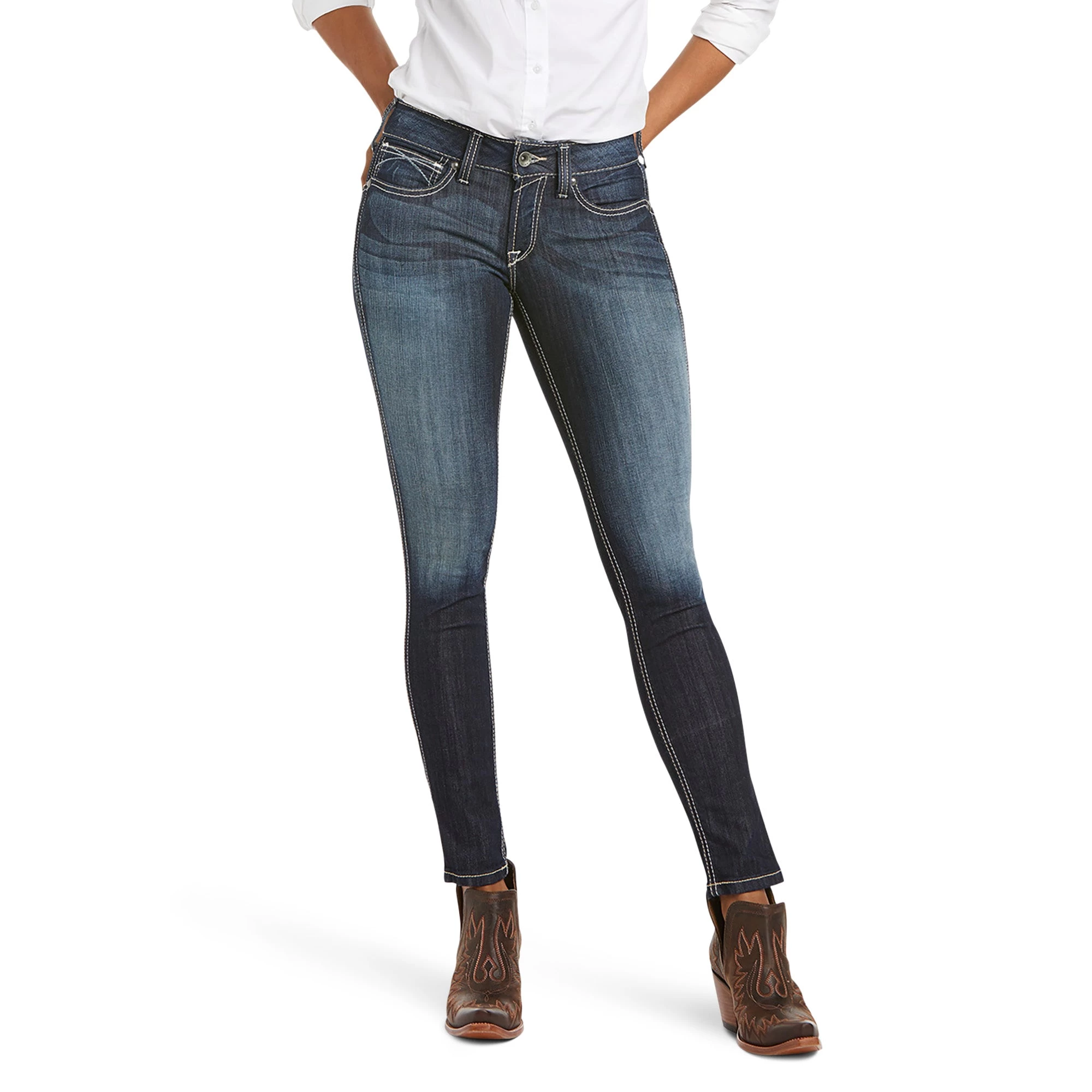 Ariat Womens R.E.A.L Mid Rise Ella Skinny Jeans 3 Ariat Womens R.E.A.L Mid Rise Ella Skinny Jeans