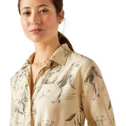 Ariat Womens Larkspur Long Sleeve Blouse -Western Fashion-Ariat F23 WMS ENGL 10046371 detail01