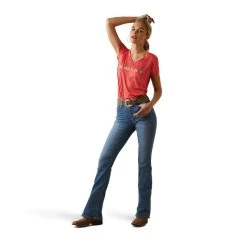 ARIAT WOMENS LAGUNA LOGO TEE SHIRT - AURA ORANGE -Western Fashion-Ariat b12d68e5dc2aee746845aad205950fde