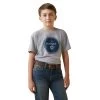 ARIAT BOYS WORN AROUND TEE - ATHLETIC HEATHER -Western Fashion-Ariat b7d364caa4e025caff0aeff047943086