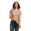 ARIAT WOMENS REAL LOGO SCRIPT TEE - IRON HEATHER -Western Fashion-Ariat bb141d75348e7f0a53ba01e592a00fda
