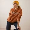 ARIAT WOMENS REAL COW HYDE HOODIE - GLAZED GINGER -Western Fashion-Ariat bd131d98a8623eab7f289a2a13d11ccd