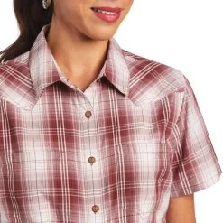 ARIAT WOMENS REAL BILLIE JEAN SHIRT- RUSSET PLAID -Western Fashion-Ariat eea96a8d8a8df4efd7125776eb275d7c