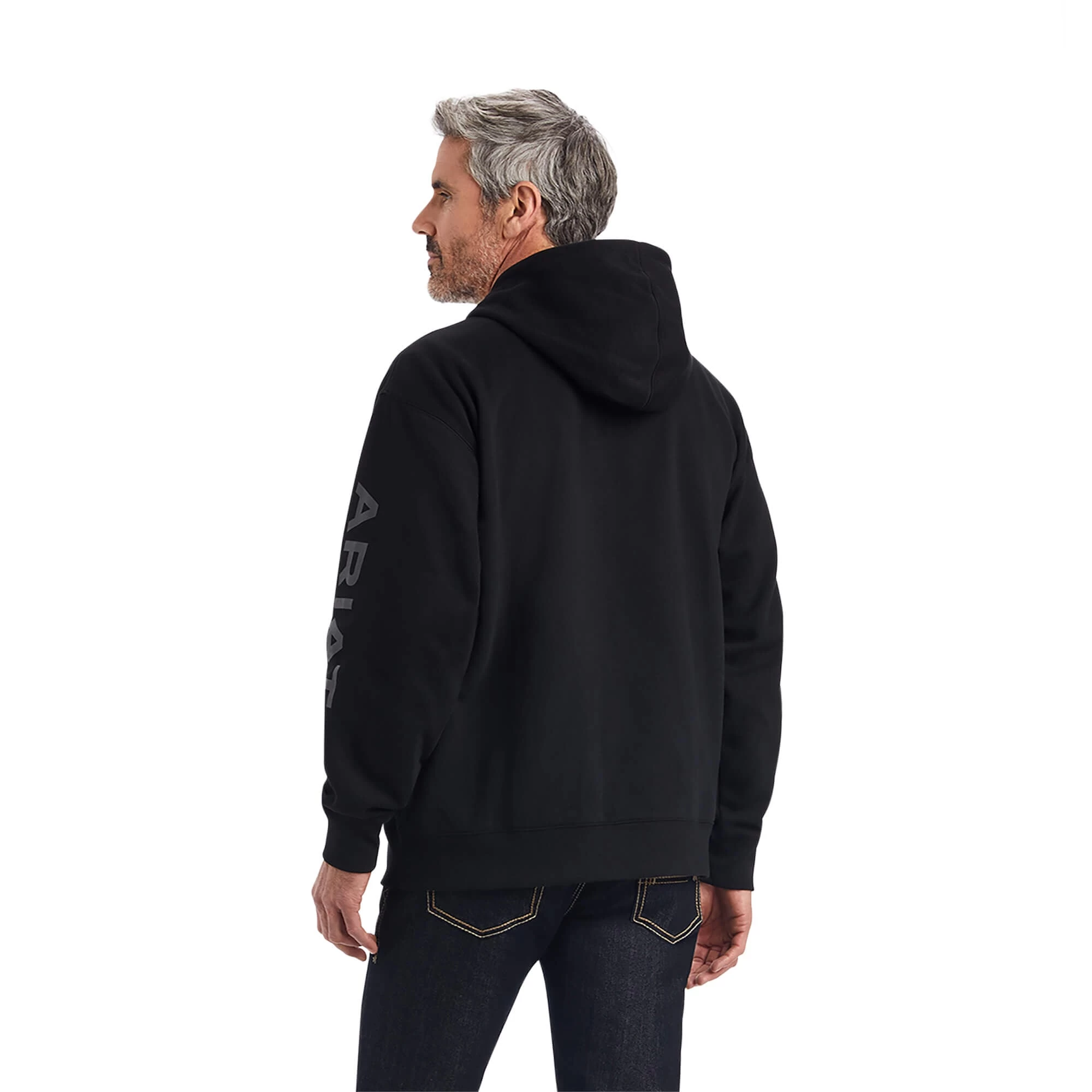 ARIAT MENS LOGO HOODIE - BLACK 4 ARIAT MENS LOGO HOODIE - BLACK - Image 2