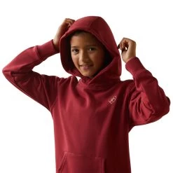 ARIAT GIRLS REAL ARM LOGO HOODIE - EARTH RED -Western Fashion-Ariat f952bd284563e16a5710225a07b284d3